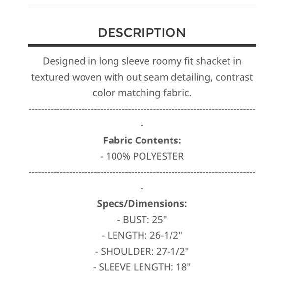 $50 start 159 💕POL textured gingham Shacket - Picture 7 of 7